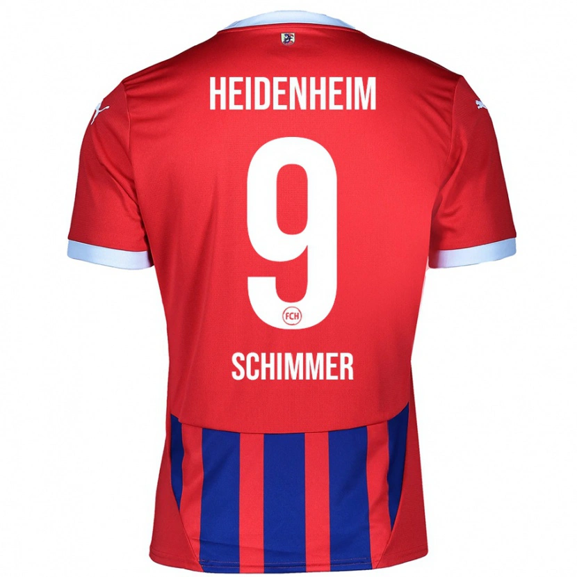 Danxen Donna Maglia Stefan Schimmer #9 Rosso Blu Kit Gara Home 2024/25 Maglietta