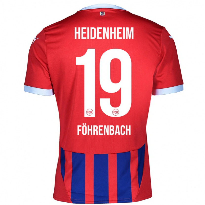 Danxen Donna Maglia Jonas Föhrenbach #19 Rosso Blu Kit Gara Home 2024/25 Maglietta