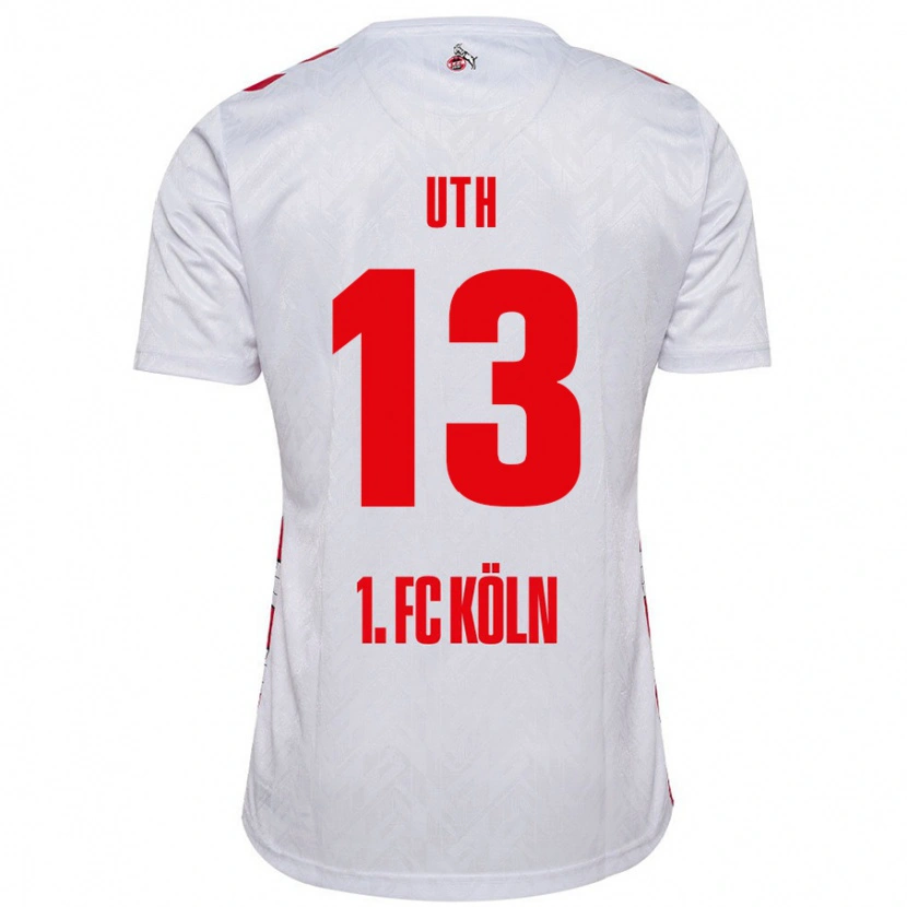Danxen Donna Maglia Mark Uth #13 Bianco Rosso Kit Gara Home 2024/25 Maglietta