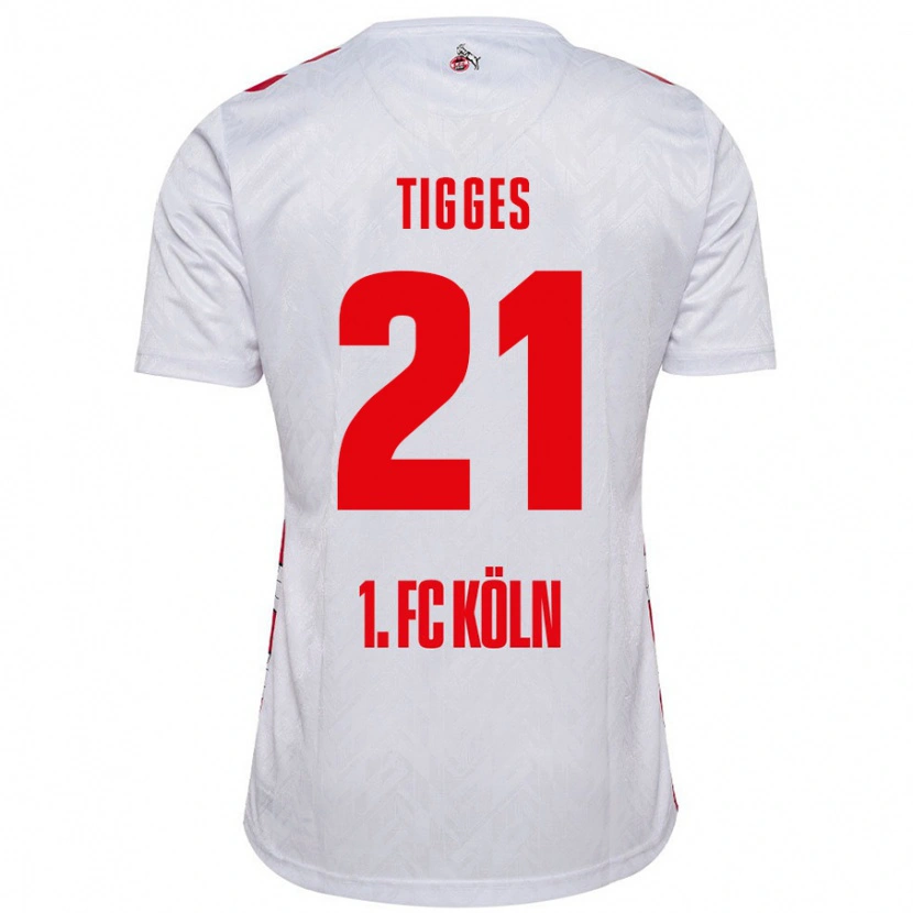 Danxen Donna Maglia Steffen Tigges #21 Bianco Rosso Kit Gara Home 2024/25 Maglietta