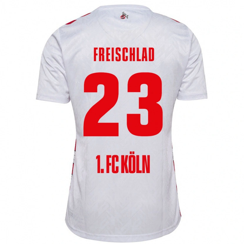 Danxen Donna Maglia Yannick Freischlad #23 Bianco Rosso Kit Gara Home 2024/25 Maglietta