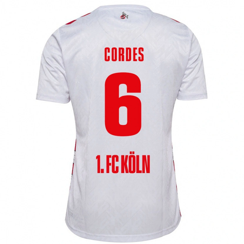 Danxen Donna Maglia Lotta Cordes #6 Bianco Rosso Kit Gara Home 2024/25 Maglietta