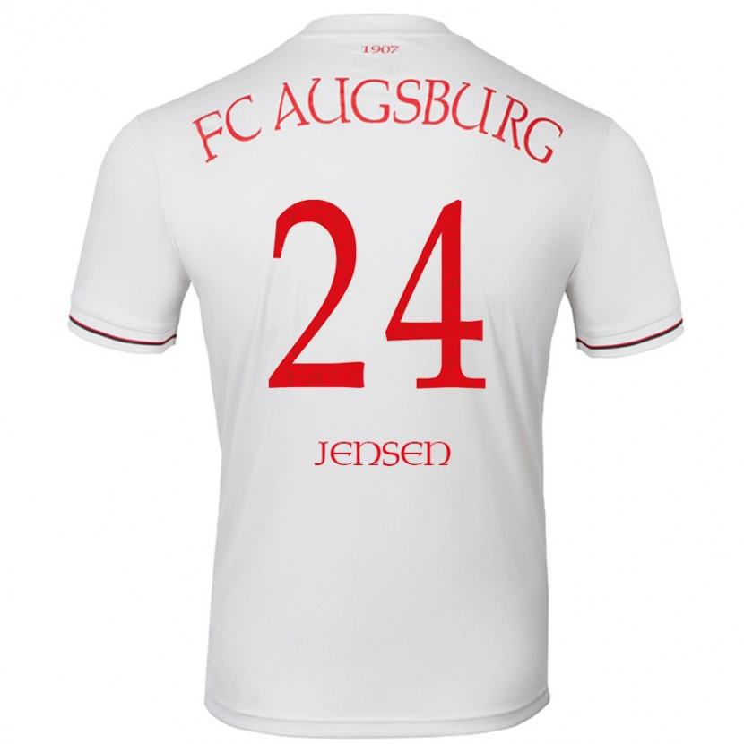 Danxen Donna Maglia Fredrik Jensen #24 Bianco Kit Gara Home 2024/25 Maglietta