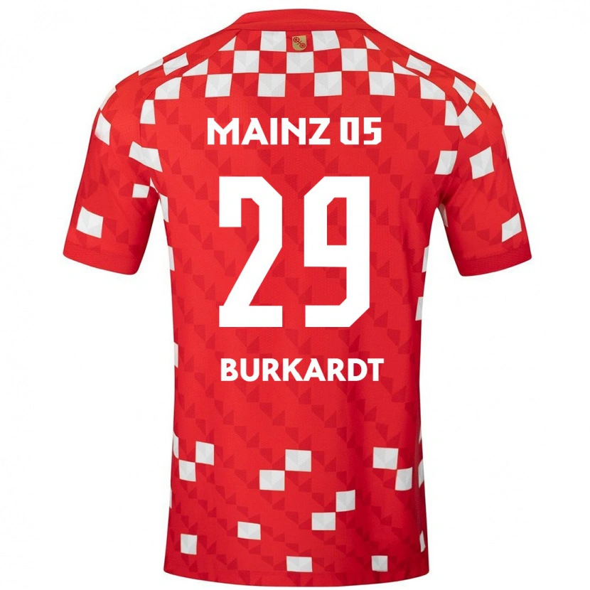 Danxen Donna Maglia Jonathan Burkardt #29 Bianco Rosso Kit Gara Home 2024/25 Maglietta