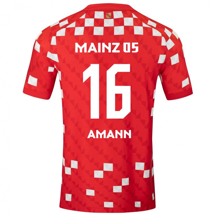Danxen Donna Maglia Jason Amann #16 Bianco Rosso Kit Gara Home 2024/25 Maglietta