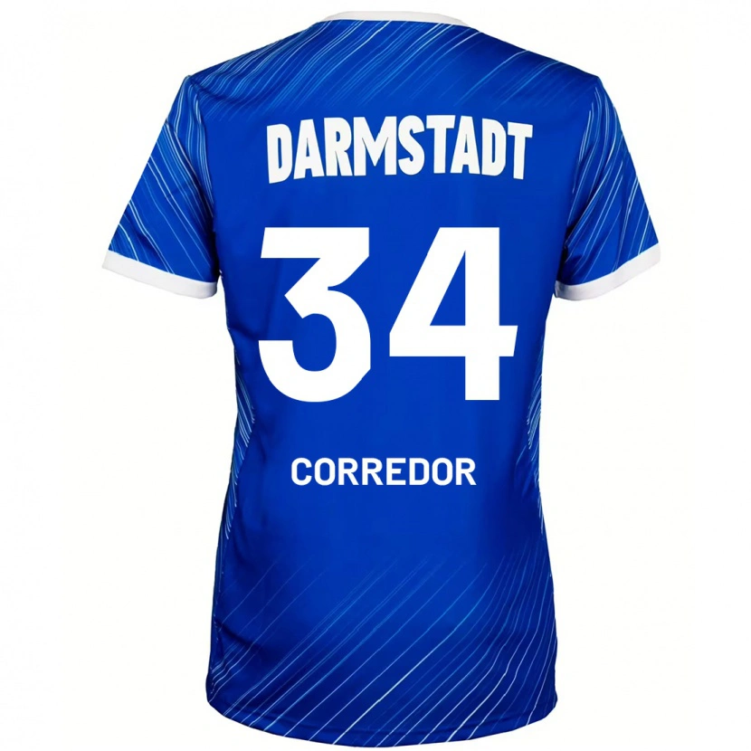 Danxen Donna Maglia Killian Corredor #34 Blu Bianco Kit Gara Home 2024/25 Maglietta