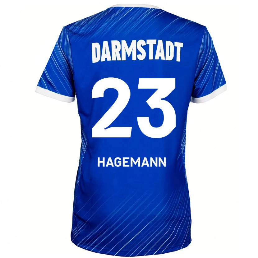 Danxen Donna Maglia Emil Hagemann #23 Blu Bianco Kit Gara Home 2024/25 Maglietta
