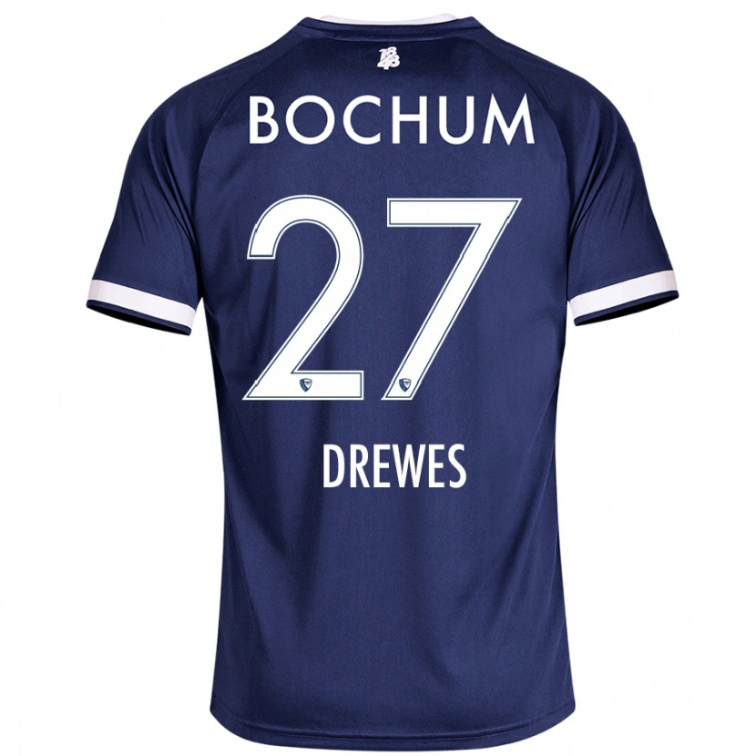 Danxen Donna Maglia Patrick Drewes #27 Blu Scuro Kit Gara Home 2024/25 Maglietta