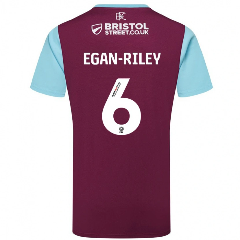 Danxen Donna Maglia Cj Egan-Riley #6 Borgogna Azzurro Kit Gara Home 2024/25 Maglietta