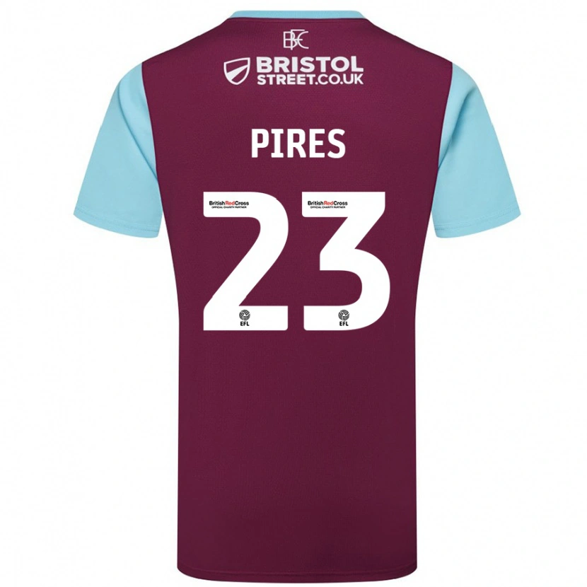 Danxen Donna Maglia Lucas Pires #23 Borgogna Azzurro Kit Gara Home 2024/25 Maglietta