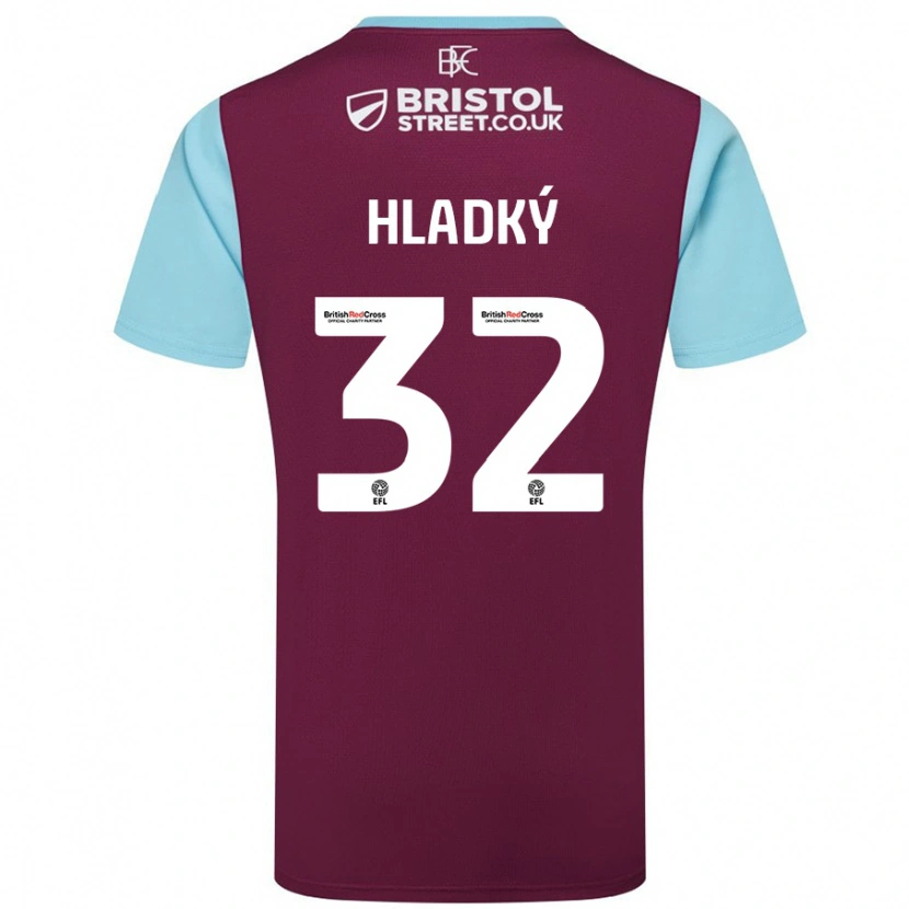 Danxen Donna Maglia Vaclav Hladky #32 Borgogna Azzurro Kit Gara Home 2024/25 Maglietta