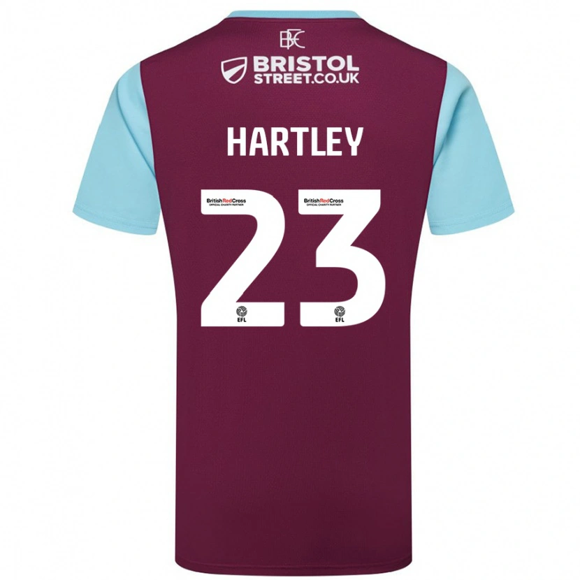 Danxen Donna Maglia Naomi Hartley #23 Borgogna Azzurro Kit Gara Home 2024/25 Maglietta