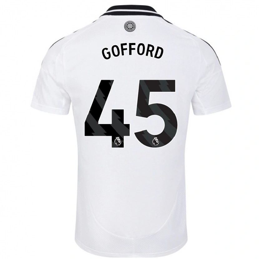 Danxen Donna Maglia Oliver Gofford #45 Bianco Kit Gara Home 2024/25 Maglietta