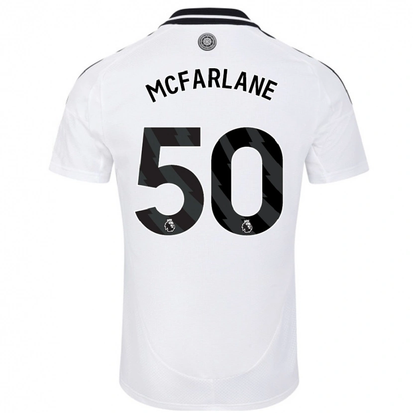 Danxen Donna Maglia Callum Mcfarlane #50 Bianco Kit Gara Home 2024/25 Maglietta