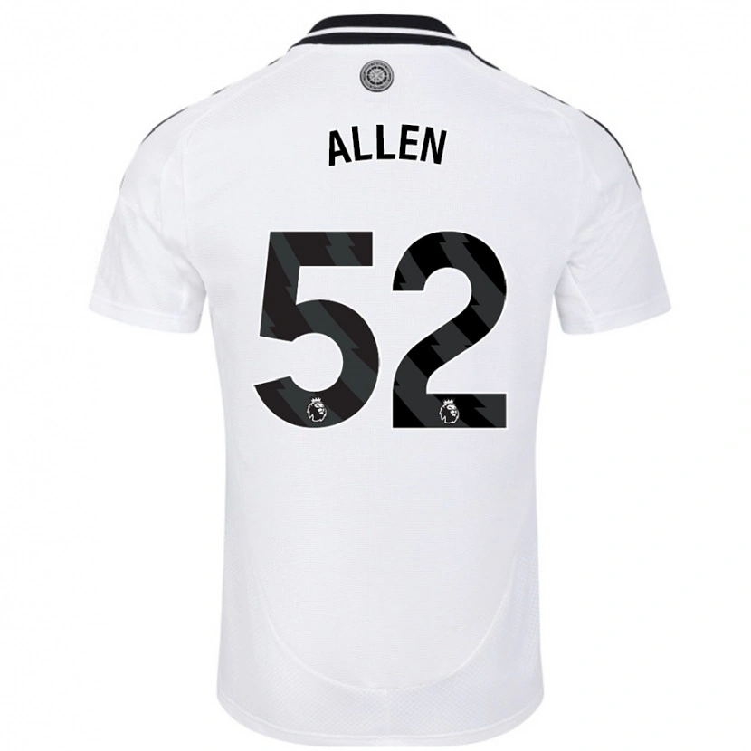 Danxen Donna Maglia Michael Allen #52 Bianco Kit Gara Home 2024/25 Maglietta
