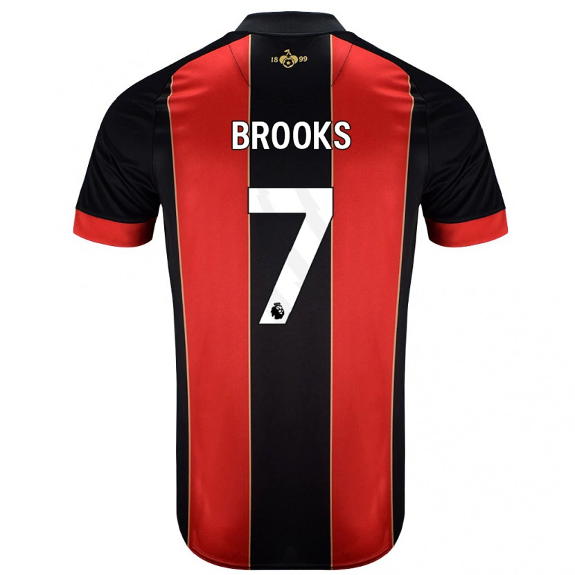 Danxen Donna Maglia David Brooks #7 Rosso Nero Kit Gara Home 2024/25 Maglietta