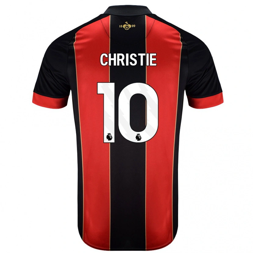 Danxen Donna Maglia Ryan Christie #10 Rosso Nero Kit Gara Home 2024/25 Maglietta