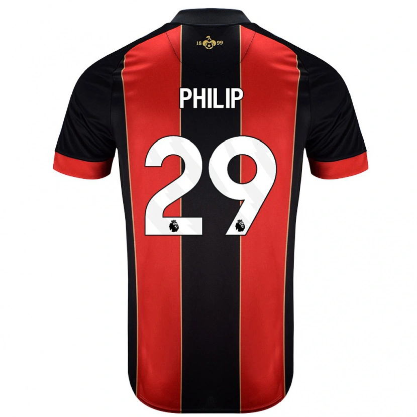 Danxen Donna Maglia Philip Billing #29 Rosso Nero Kit Gara Home 2024/25 Maglietta