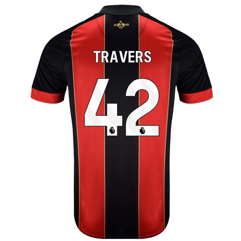 Danxen Donna Maglia Mark Travers #42 Rosso Nero Kit Gara Home 2024/25 Maglietta