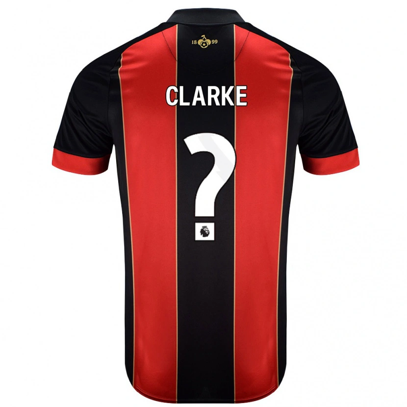 Danxen Donna Maglia Ashley Clarke #0 Rosso Nero Kit Gara Home 2024/25 Maglietta
