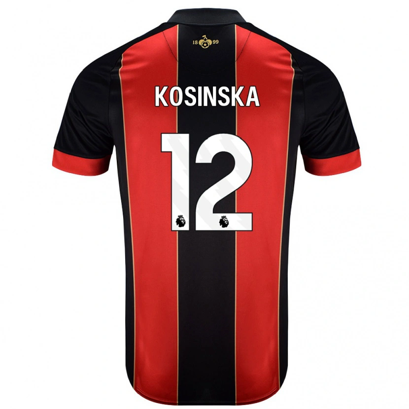 Danxen Donna Maglia Daniela Kosinska #12 Rosso Nero Kit Gara Home 2024/25 Maglietta