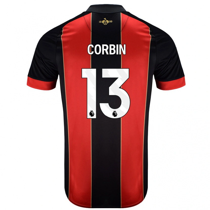 Danxen Donna Maglia Helen Corbin #13 Rosso Nero Kit Gara Home 2024/25 Maglietta
