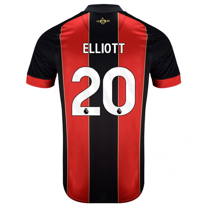 Danxen Donna Maglia Kaitlyn Elliott #20 Rosso Nero Kit Gara Home 2024/25 Maglietta