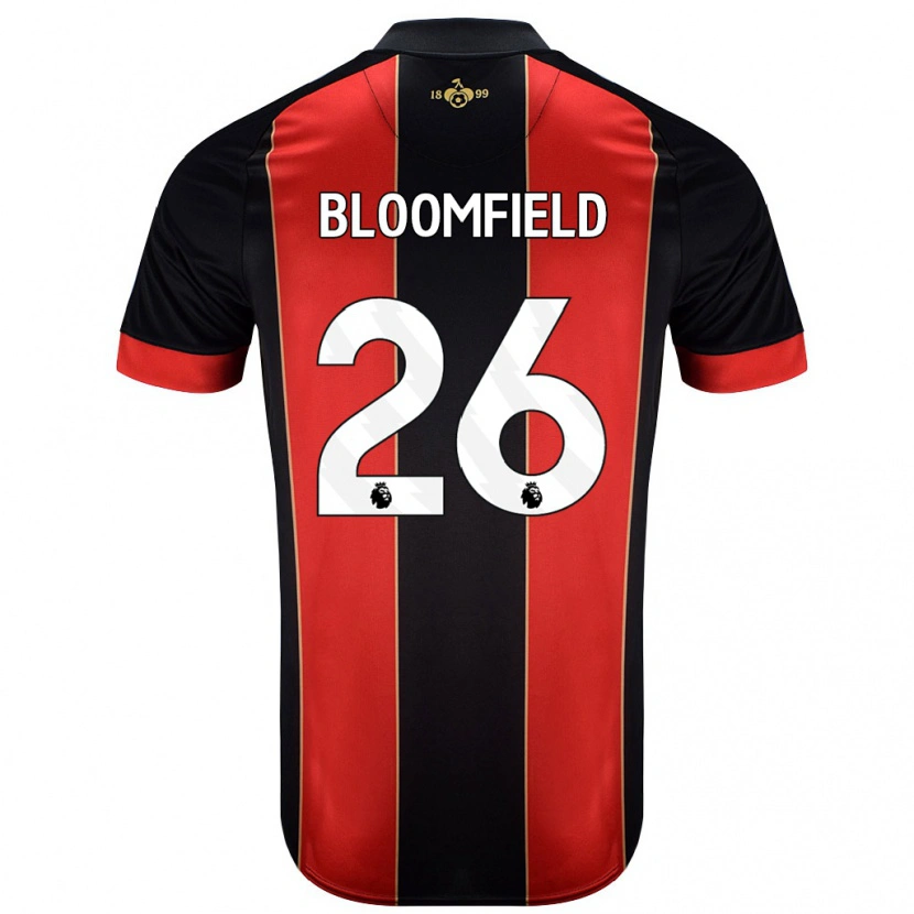 Danxen Donna Maglia Erin Bloomfield #26 Rosso Nero Kit Gara Home 2024/25 Maglietta