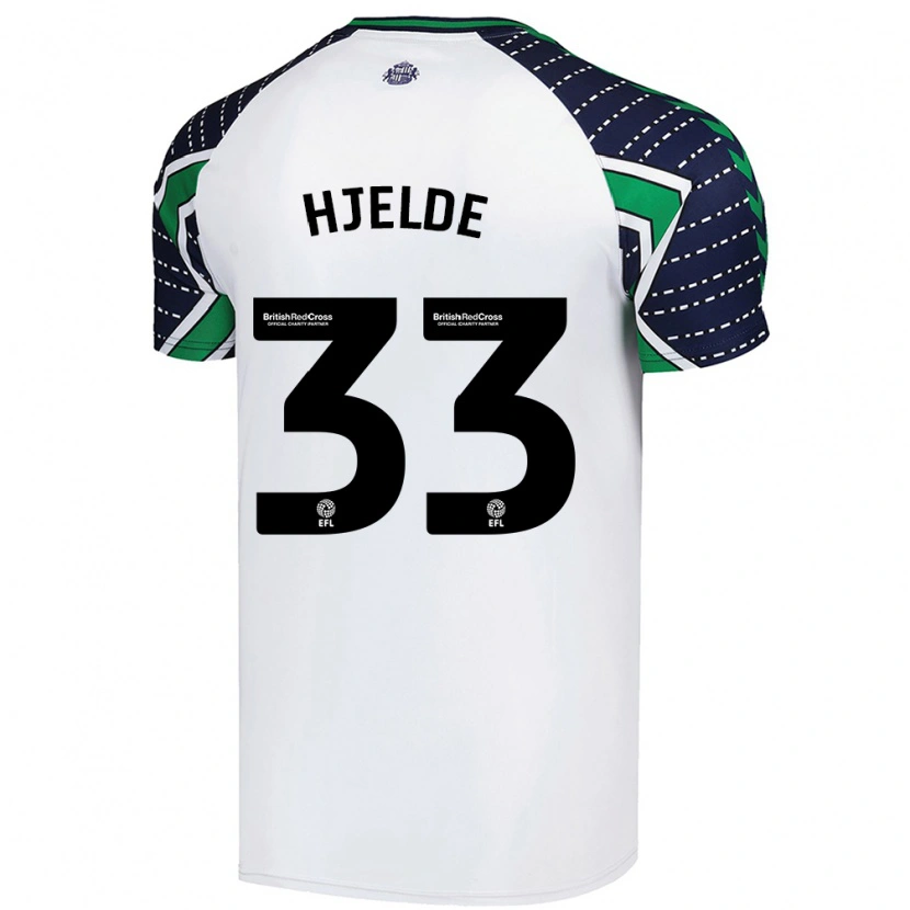 Danxen Donna Maglia Leo Fuhr Hjelde #33 Bianco Kit Gara Away 2024/25 Maglietta