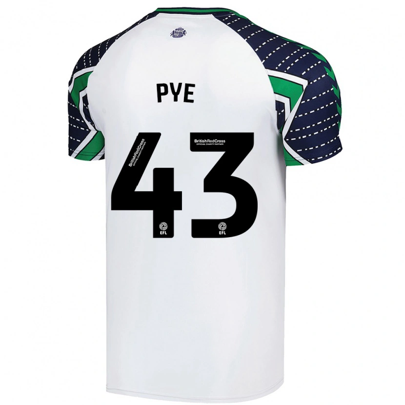 Danxen Donna Maglia Connor Pye #43 Bianco Kit Gara Away 2024/25 Maglietta