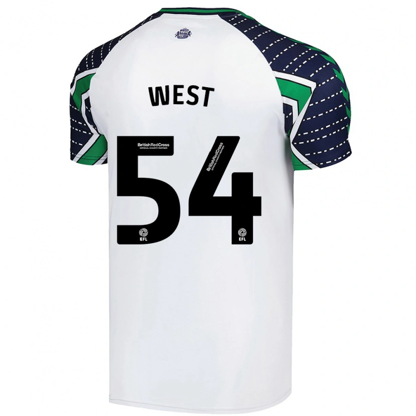 Danxen Donna Maglia Ella West #54 Bianco Kit Gara Away 2024/25 Maglietta
