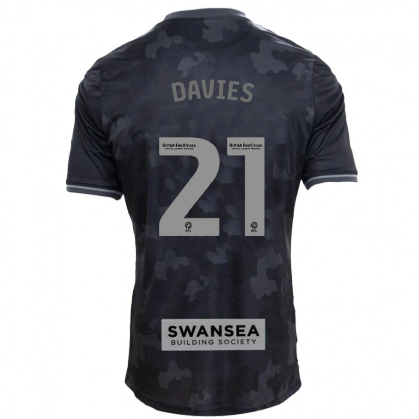 Danxen Donna Maglia Laura Davies #21 Nero Kit Gara Away 2024/25 Maglietta