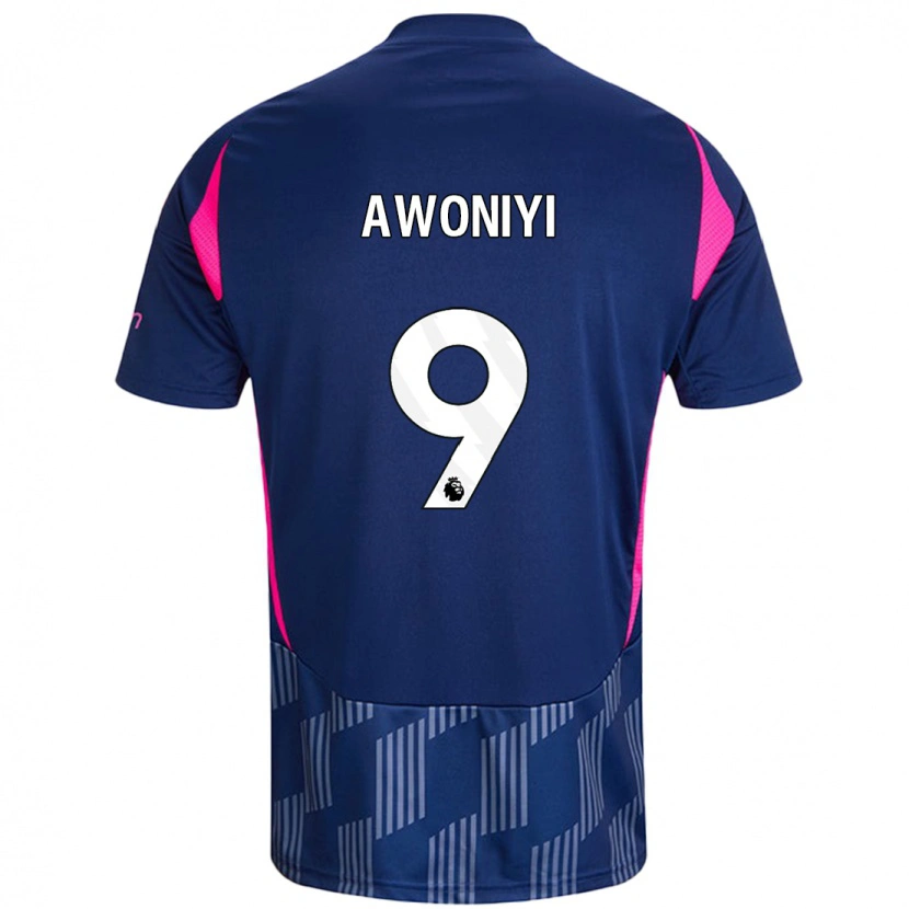 Danxen Donna Maglia Taiwo Awoniyi #9 Blu Royal Rosa Kit Gara Away 2024/25 Maglietta