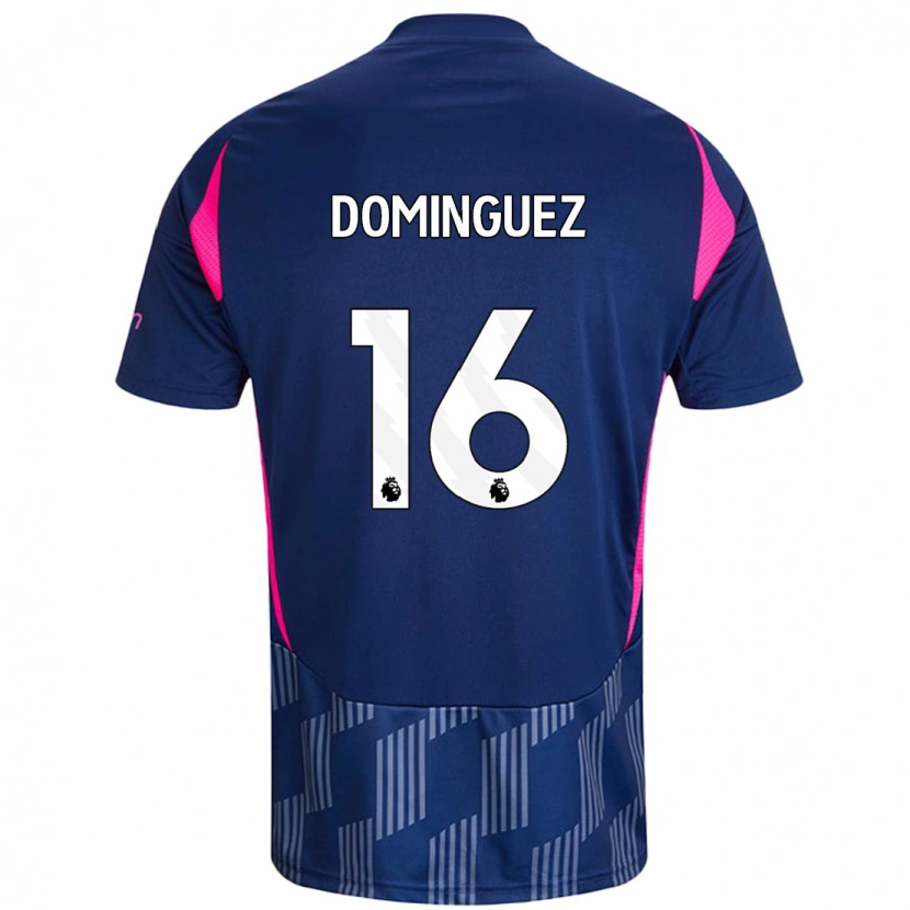 Danxen Donna Maglia Nicolás Domínguez #16 Blu Royal Rosa Kit Gara Away 2024/25 Maglietta