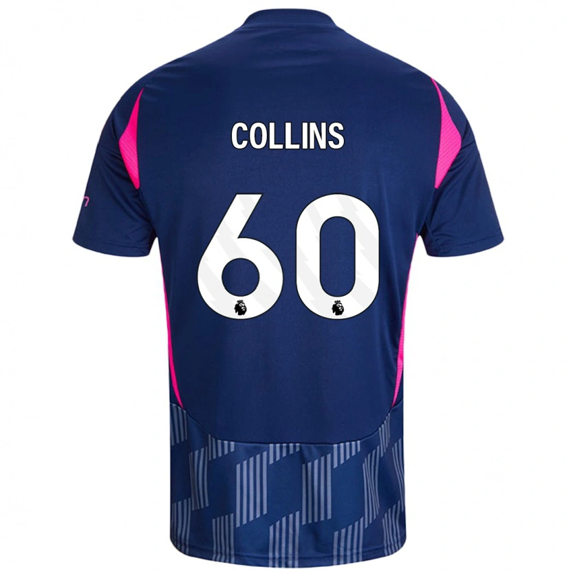Danxen Donna Maglia Sam Collins #60 Blu Royal Rosa Kit Gara Away 2024/25 Maglietta
