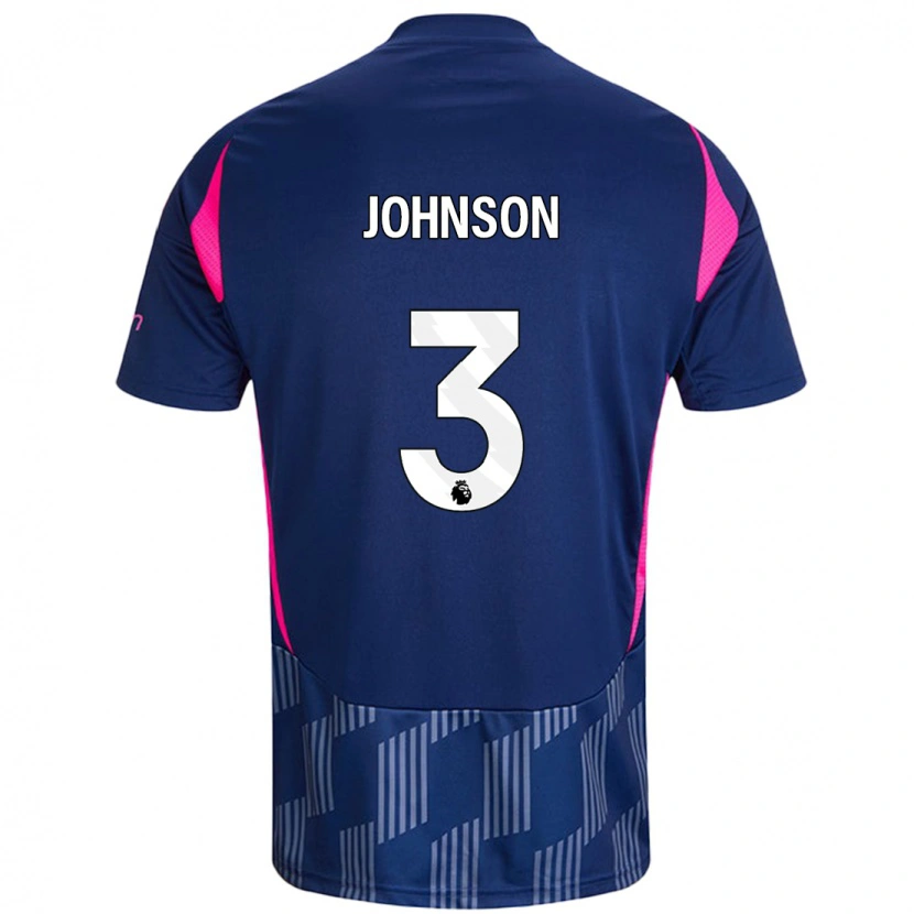 Danxen Donna Maglia Nat Johnson #3 Blu Royal Rosa Kit Gara Away 2024/25 Maglietta