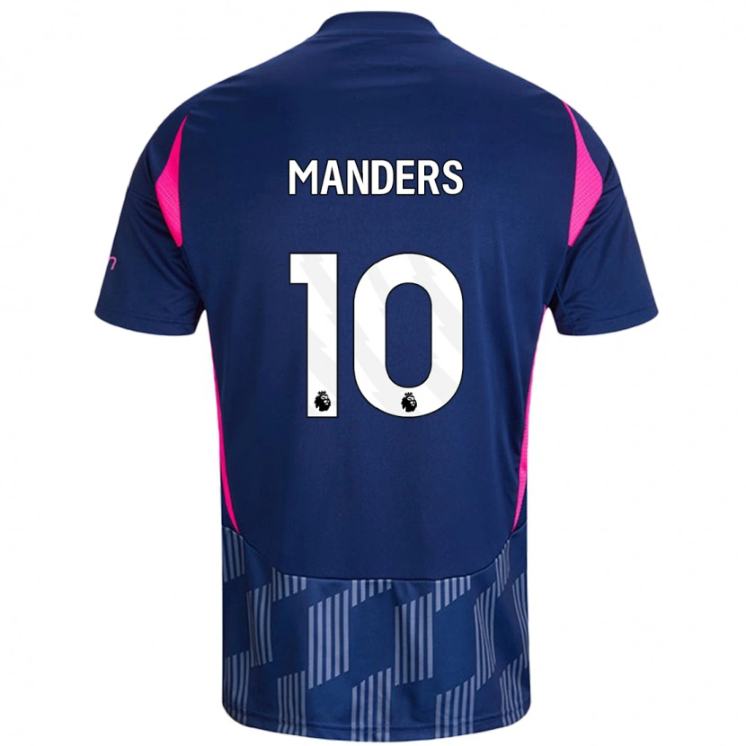 Danxen Donna Maglia Holly Manders #10 Blu Royal Rosa Kit Gara Away 2024/25 Maglietta