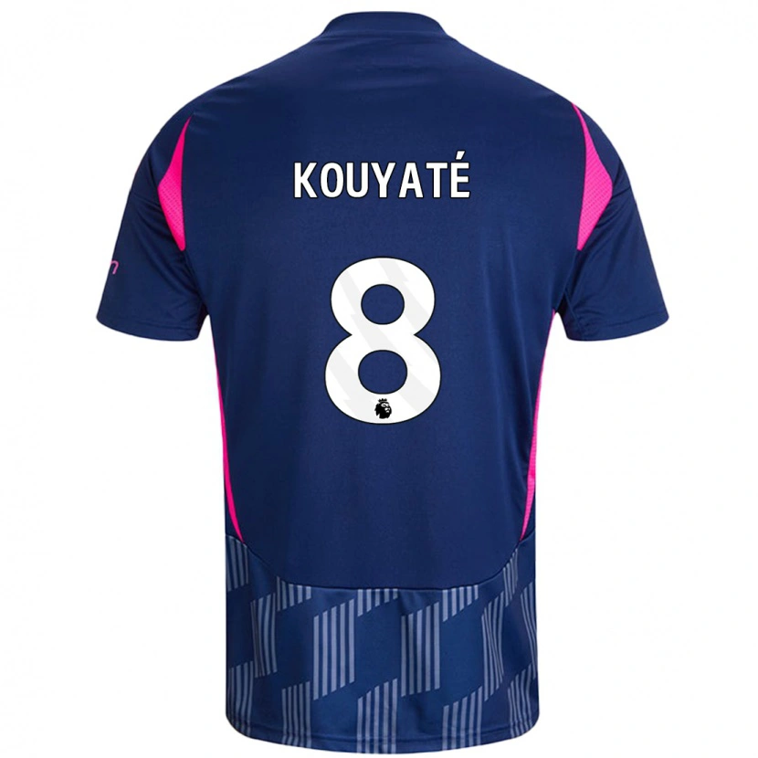 Danxen Donna Maglia Cheikhou Kouyaté #8 Blu Royal Rosa Kit Gara Away 2024/25 Maglietta