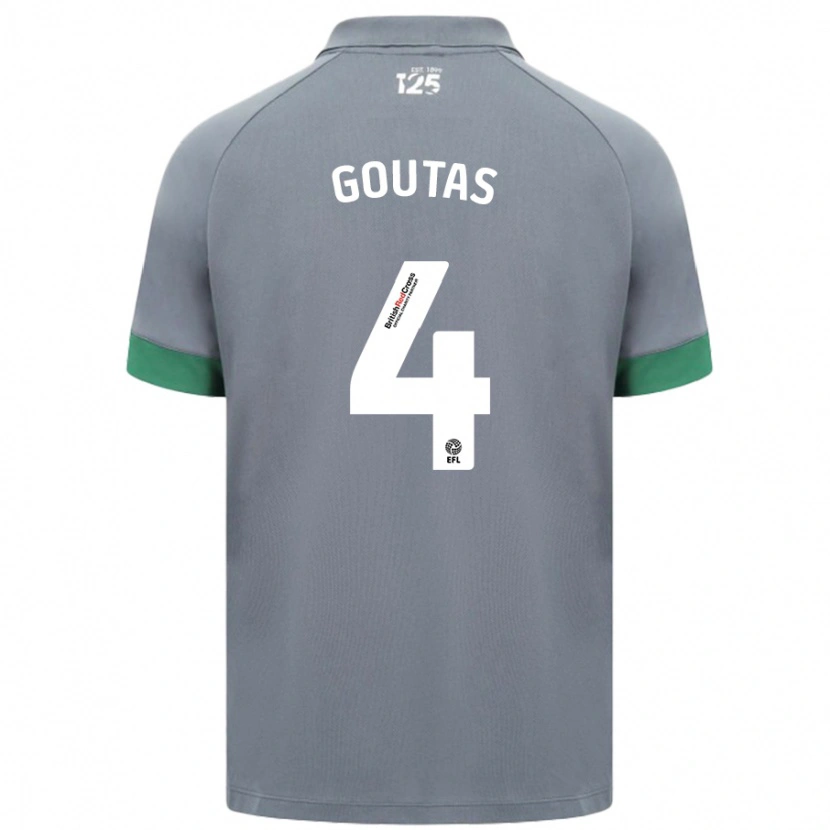Danxen Donna Maglia Dimitrios Goutas #4 Grigio Scuro Kit Gara Away 2024/25 Maglietta