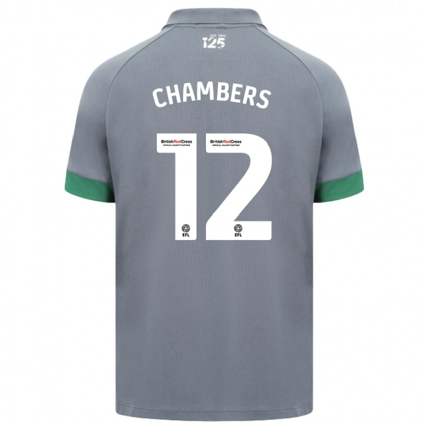 Danxen Donna Maglia Calum Chambers #12 Grigio Scuro Kit Gara Away 2024/25 Maglietta