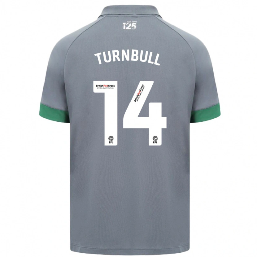 Danxen Donna Maglia David Turnbull #14 Grigio Scuro Kit Gara Away 2024/25 Maglietta