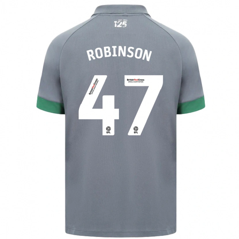Danxen Donna Maglia Callum Robinson #47 Grigio Scuro Kit Gara Away 2024/25 Maglietta