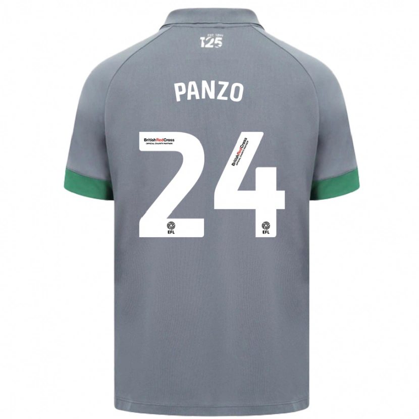 Danxen Donna Maglia Jonathan Panzo #24 Grigio Scuro Kit Gara Away 2024/25 Maglietta