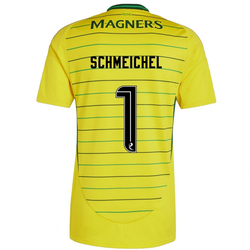 Danxen Donna Maglia Kasper Schmeichel #1 Giallo Kit Gara Away 2024/25 Maglietta