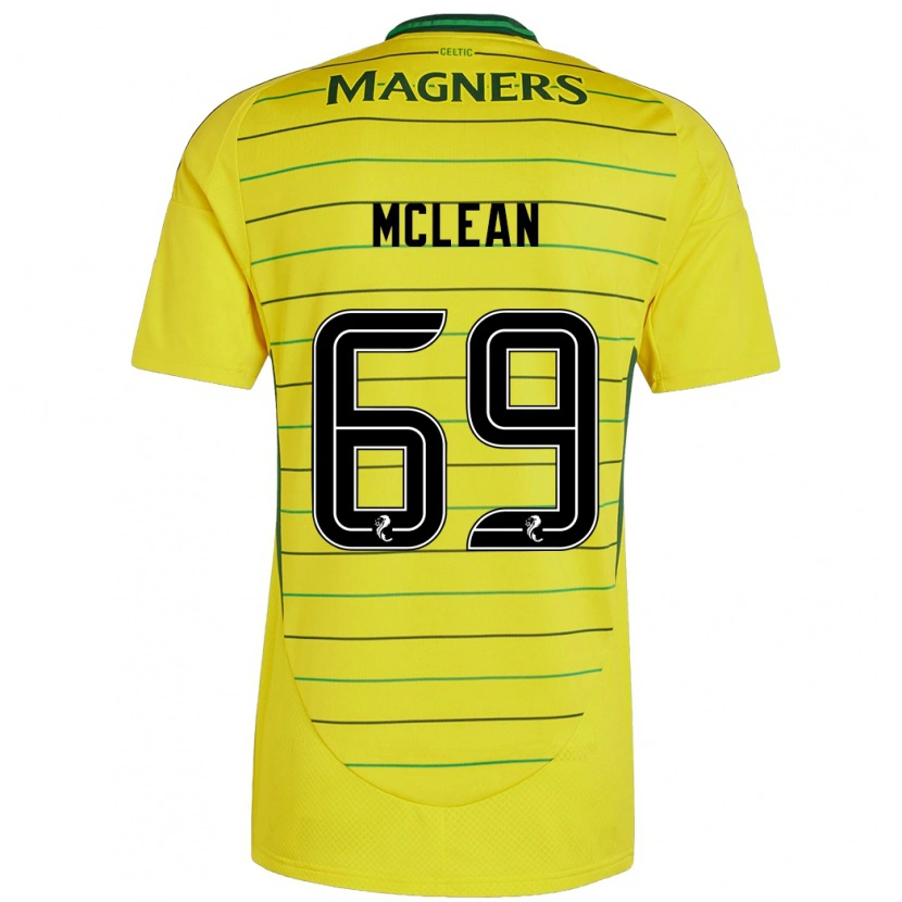 Danxen Donna Maglia Kai Mclean #69 Giallo Kit Gara Away 2024/25 Maglietta