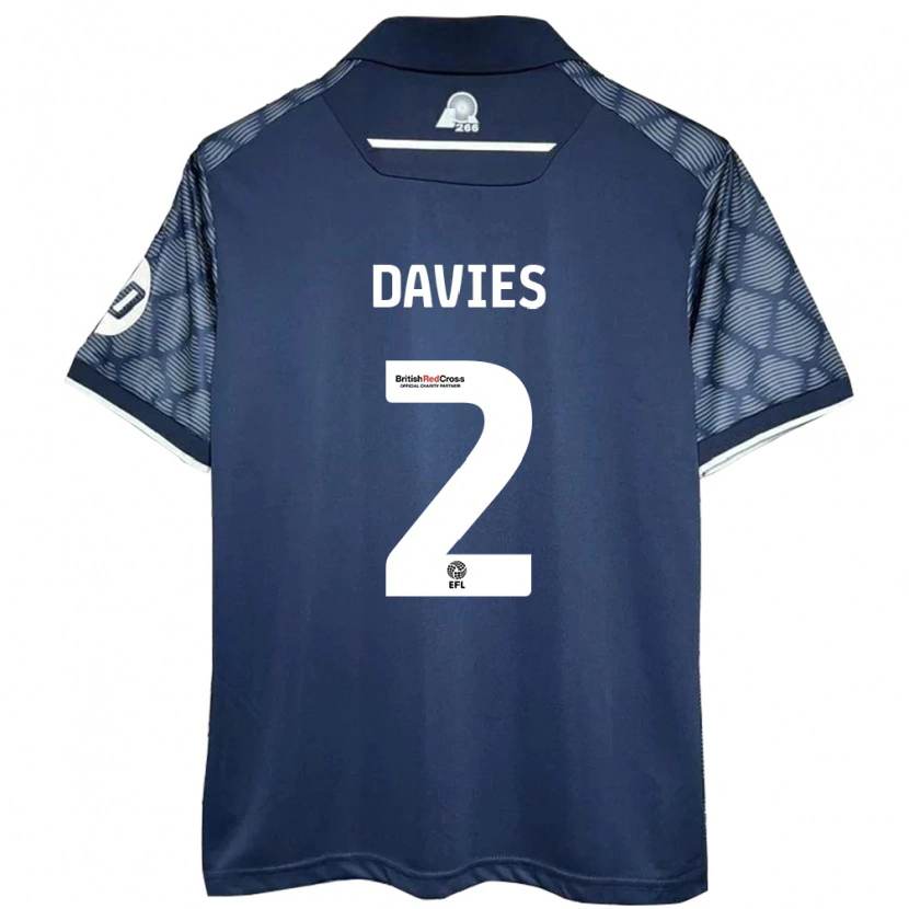 Danxen Donna Maglia Phoebe Davies #2 Nero Kit Gara Away 2024/25 Maglietta