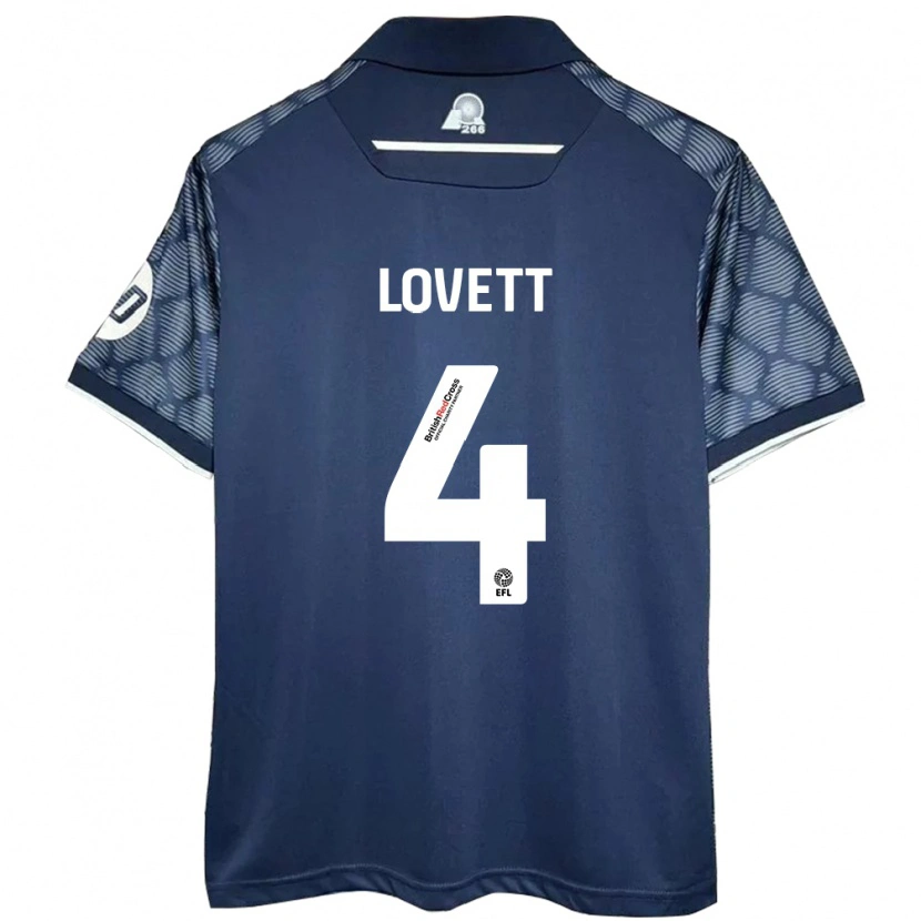 Danxen Donna Maglia Erin Lovett #4 Nero Kit Gara Away 2024/25 Maglietta
