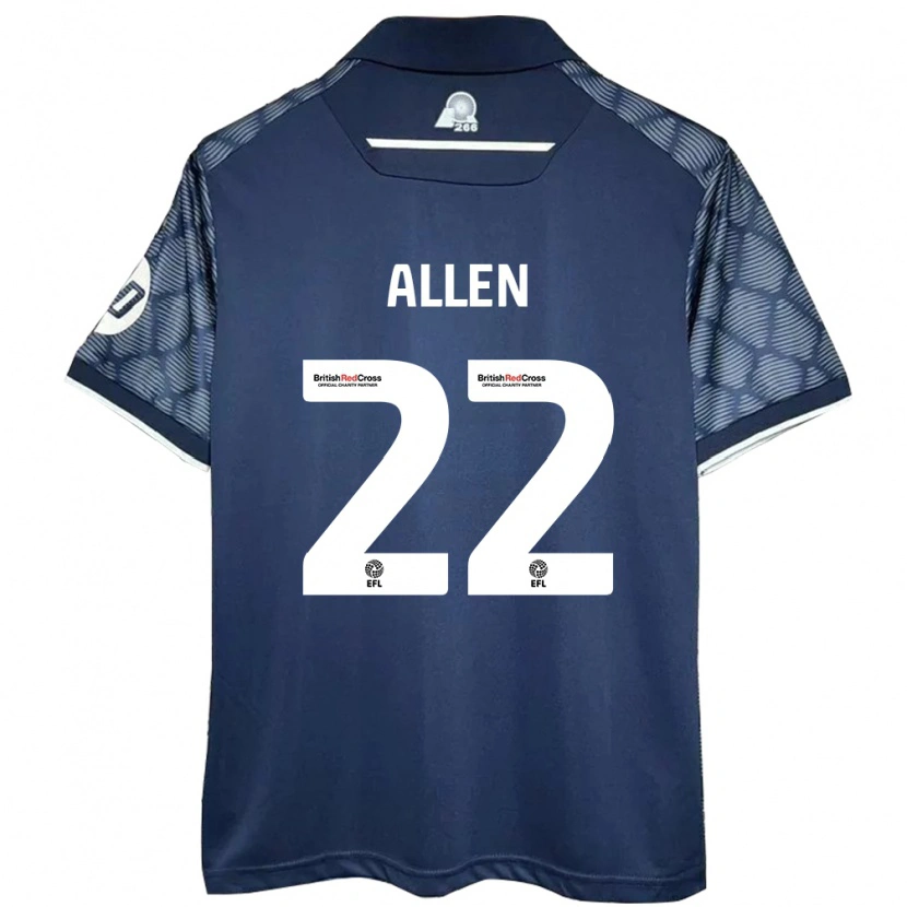 Danxen Donna Maglia Keren Allen #22 Nero Kit Gara Away 2024/25 Maglietta