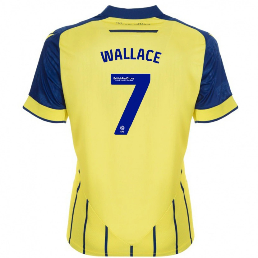Danxen Donna Maglia Jed Wallace #7 Giallo Blu Kit Gara Away 2024/25 Maglietta