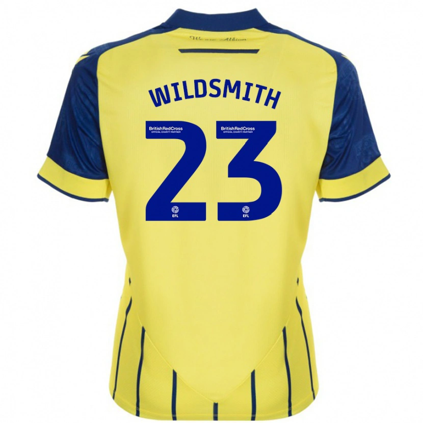 Danxen Donna Maglia Joe Wildsmith #23 Giallo Blu Kit Gara Away 2024/25 Maglietta